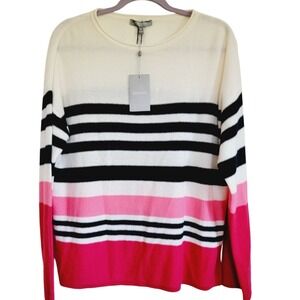 Neiman Marcus XL Cashmere Collection Multicolored Striped Sweater NWT RV $250-‎